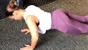 instagram big ass fitness girls squeeze into tight latex leggings at the gym