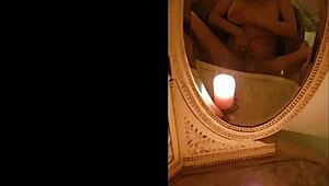 milf masturbates wildly in front of antique mirror reflections