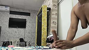 Look at stepmother's wet pussy and excited tits bouncing!