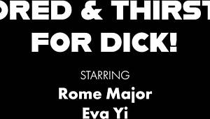 Sexy Eva Yi Deepthroats and Swallows Rome Major's Huge Cock Cum After Hard Bedroom Fuck