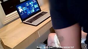 horny pinay assistant fucked on work call creampie uh yeah