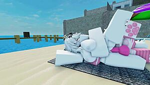 shark's going wild fucking on the beach in roblox 🏖️🔥