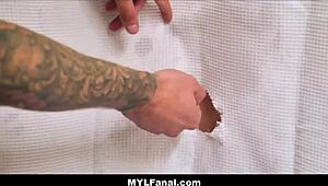 Big tits milf stepmom natasha nice takes surprise anal from stepson. Shower assfucking ends in orgasm.
