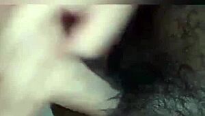 Creamy brunette teen masturbates plump pussy to squirting orgasm delight