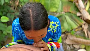 that innocent looking colombian campesina housewife gets fucked outdoors for chickens close-up