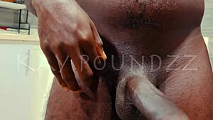 watch this black teen stroke hard till explosive orgasm with loud moans echoing