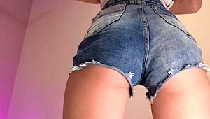 Ever notice how her tiny denim shorts barely cover that big ass? Tease strip incoming