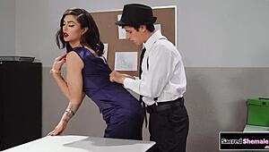 trans widow domino presley seduces cop with bareback ass play