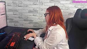 my stepmom woke me up while jerking me off teaching trading in sexy office vibe s1e26
