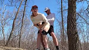 milf outdoor sex... almost caught!