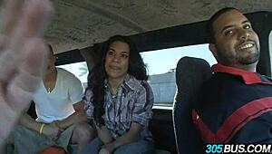 hot dominican long hair slut fucked hard outdoors for cash
