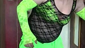 Sissy crossdresser's piss tube begs your hot fill to swallow