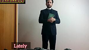 Halloween priestess in cosplay gives exorcism blowjob and swallows cum straight from hell