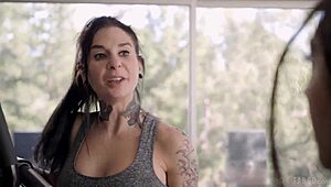 geek girl blackmails roomie for kitchen lesbian squirting tribbing