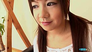 Asian Brunette Deepthroats to Cumshot Jizz Facial in Lingerie Small Tits Suck Off Finale!