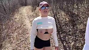 milf outdoor sex... almost caught!