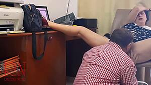 Office femdom boss rips clothes for pussy lick domination do you crave employee hidden cam?