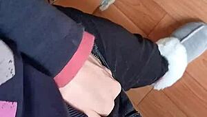 my lesbian coworker an i... we masturbate together in office riskin orgasm under skirts