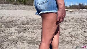 Old German tourist picks up fat Mexican latina rips clothes for rough no-condom anal creampie doggystyle on holiday