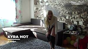 busty blonde kyra hot gets massaged then fucked behind the scenes doggystyle