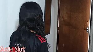 Caught My Stepmom Latina Watching Me, She Gives Massage Then Rides Me Hard with Strap-On Full Video on Red