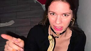 Squirting milf on Halloween begs you not to cum till end