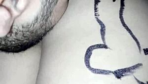 MofozO Brunette Amateur MILF Sucks Daddy Cock Then Takes Rough Cumshot on Huge Tits