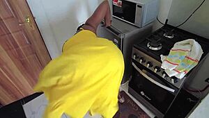 Horny Maid's Big Ass Tempts Boss Into Doggystyle Creampie Ride
