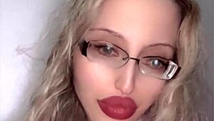 Russian fetish babe with huge glasses and lipstick turns 40