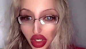 Russian fetish babe with huge glasses and lipstick turns 40