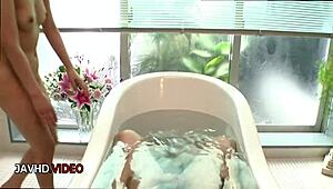 Risa Mizuki Delivers Steamy Bath Blowjob Handjob And Hardcore Milf Action