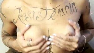 latina whore's ass drools wet before dildo slams her tight backdoor