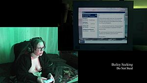 damn my fat tattooed brunette belly and big natural tits while naked gaming alan wake 2