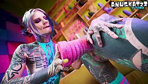 imagine alt punk goths fisting shaved asses gaping with huge dildos and vibrators