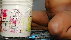 Submissive SISSY gives humiliating PEDICURE to domme