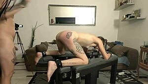 Orgasm Control Torments Her on the Strafbock!