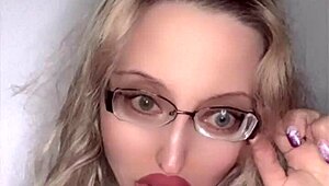 Russian fetish babe with huge glasses and lipstick turns 40