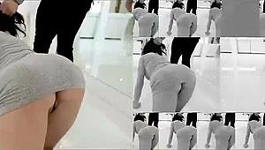 peeping tom's monster cock stretches two fit milfs in sweaty public threesome