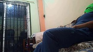 chubby mature stepmom with fat ass and huge tits masturbates on sofa pawg style