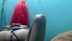 she rides me hard on webcam in her sexy thong panties