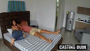 big ass tanned latina takes that big white cock doggystyle in her pussy