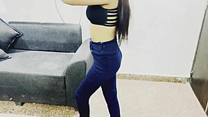 Indian college girl gets drunk then plays with juicy boobs and tight pussy 😍 after yoga workout