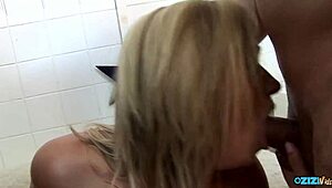 waitress takes coworker cock and customer cumshots in group bang?