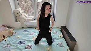 tais fucks boyfriend kenneth at work pantyhose big natural tits ride