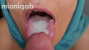 wife mia niqab slurps cock sloppy deep in pov compilation