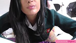 Anissa Kate's Naughty Schoolgirl Casting Gets Pussy Pounded Hard