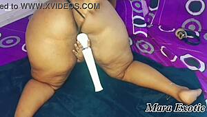 Mara Exotic's Ebony BBW Body Quivers in Squirting Solo