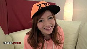Fingering her wet slit reon otowa craves creampie climax then passionate asian blowjob