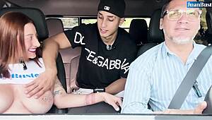 Busty Devil Khloe Rides Juan Bustos' Big Cock in Car Creampie Quickie