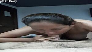 Venezuelan wife gives extreme blowjob massage